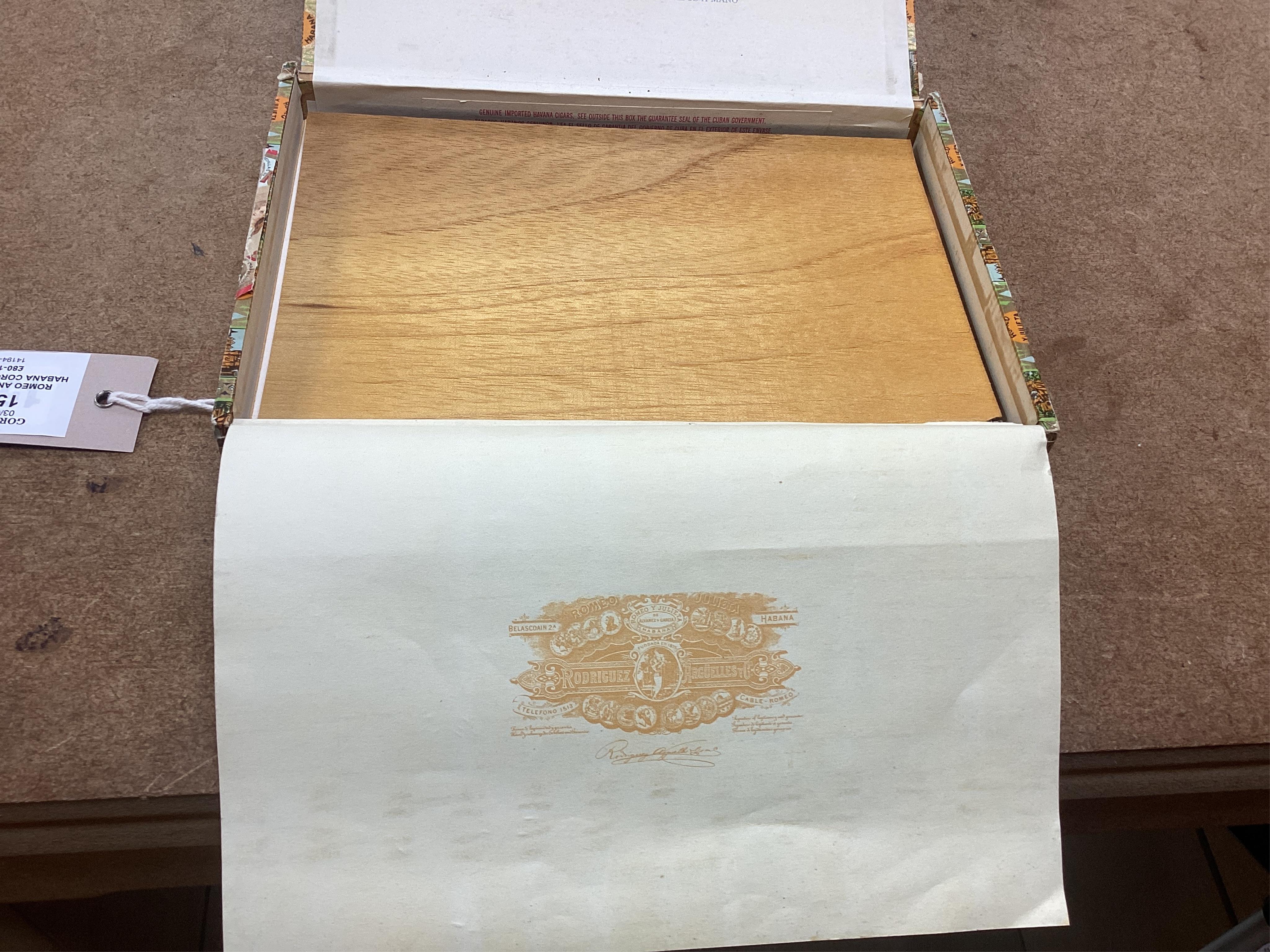 Romeo and Julieta Habana Corona cigars, twelve in total, boxed, not sealed